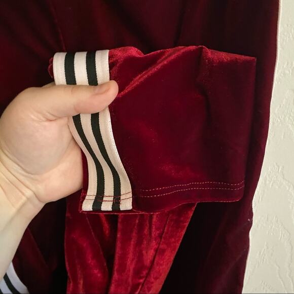 Day & Night Velvet Track Pants Dark Red Velour Women's Approx Size Small - Picture 5 of 6